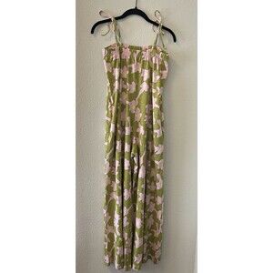 Known Supply Women's Avery Jumsuit Size Small Dripping Flowers Tie Straps Artsy